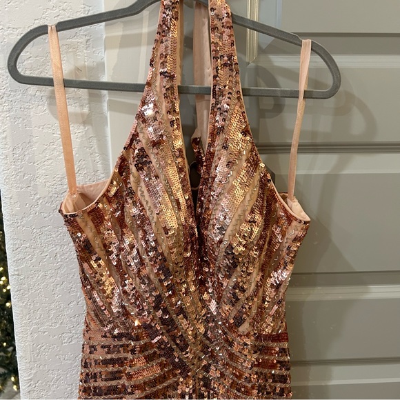 New Mac Duggal 5390 Sequin Open Cut Out Back Gown - Picture 4 of 10